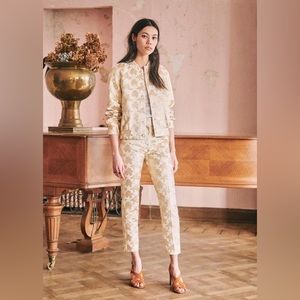 Sézane Gustavo Trousers Gold Jacquard